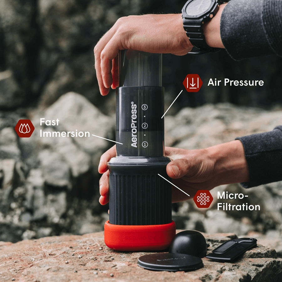 AeroPress Go Travel Coffee Maker & Stainless Steel Filter Bundle