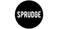 Sprudge logo in black and white on a white background